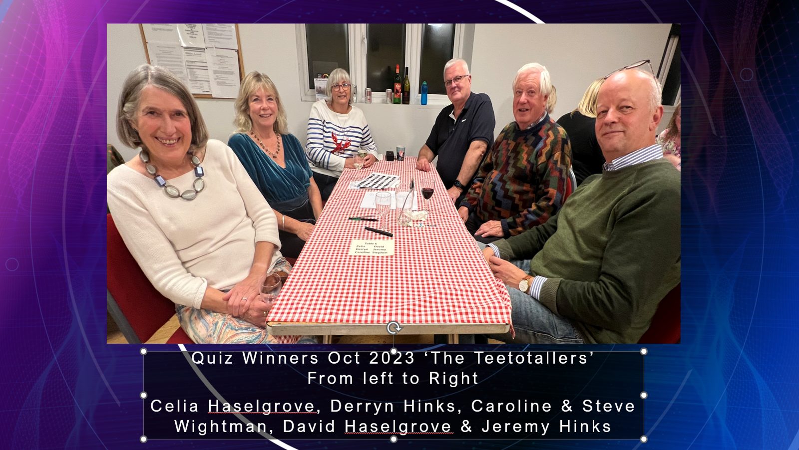 Quiz winners October 2023, The Teetotallers