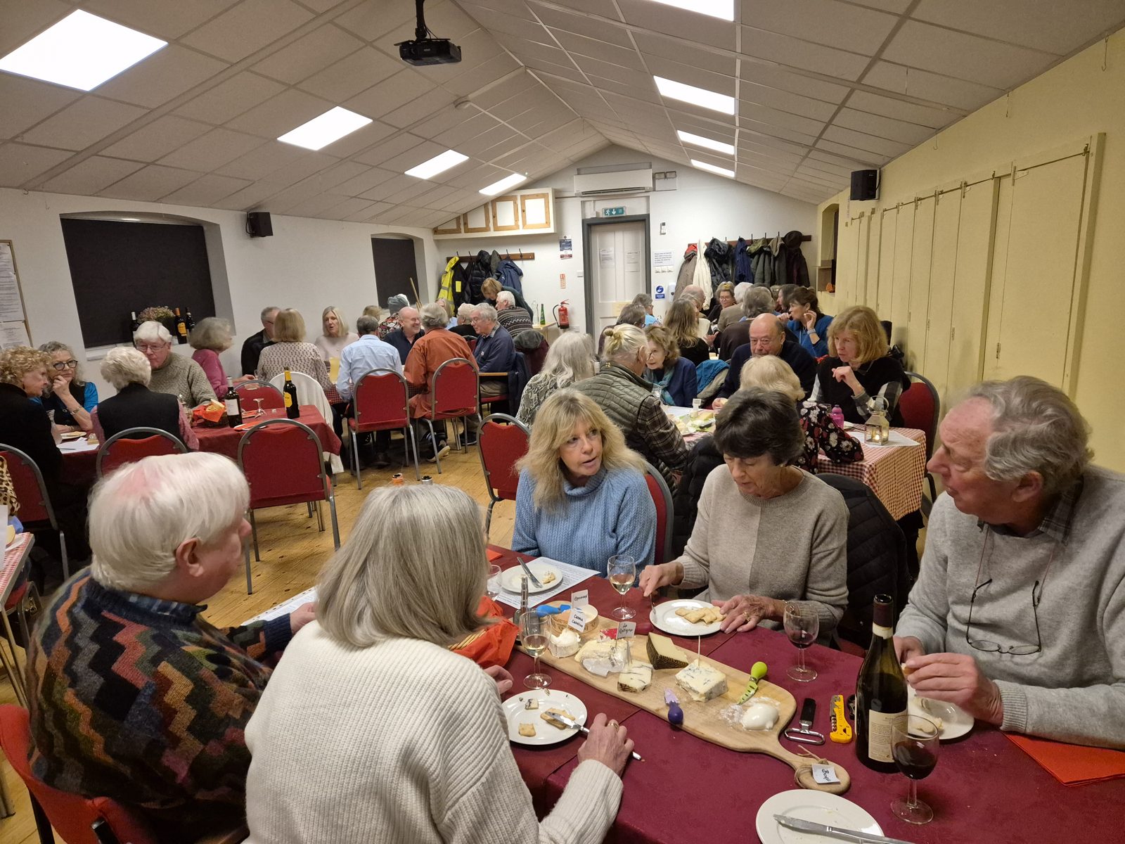 A full hall for the cheese and wine evening