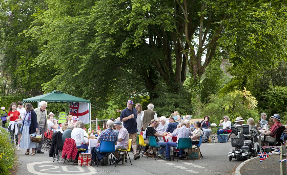 The Platinum Jubilee tea party outside the village hall